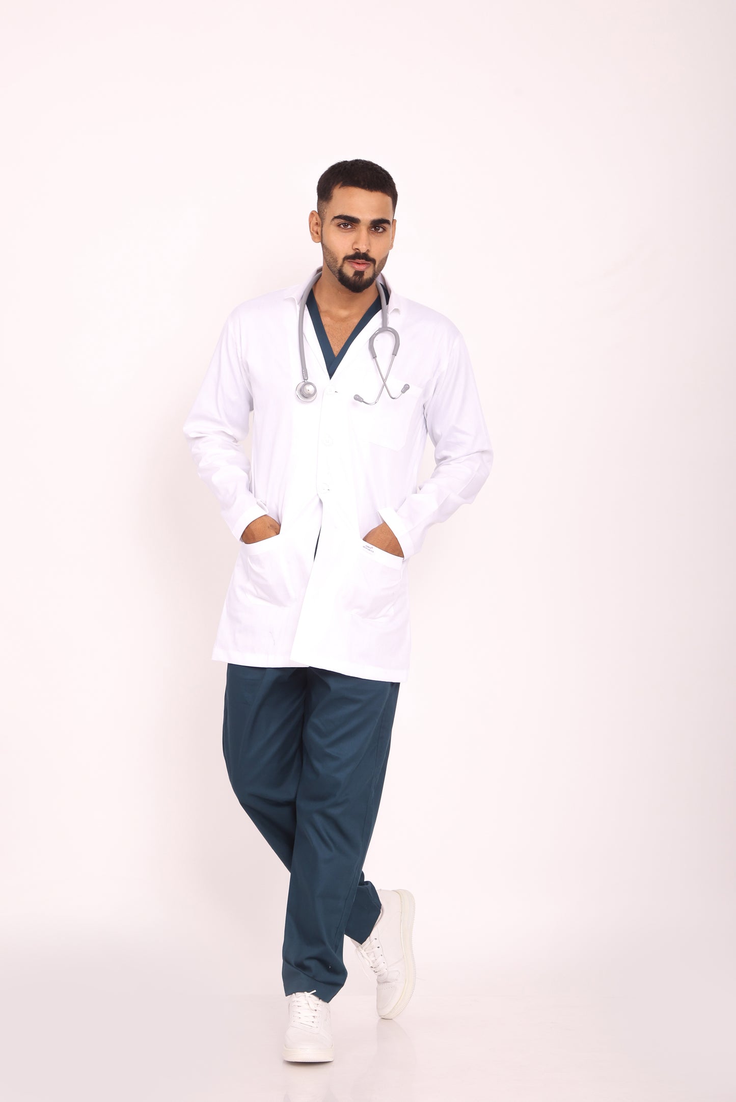 POLARIS MEDIFABRICS Men's Full Sleeves Active Polyester Medical Lab Coat