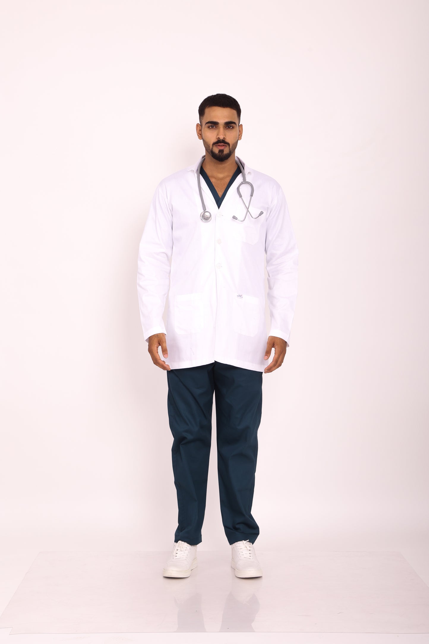 POLARIS MEDIFABRICS Men's Full Sleeves Active Polyester Medical Lab Coat