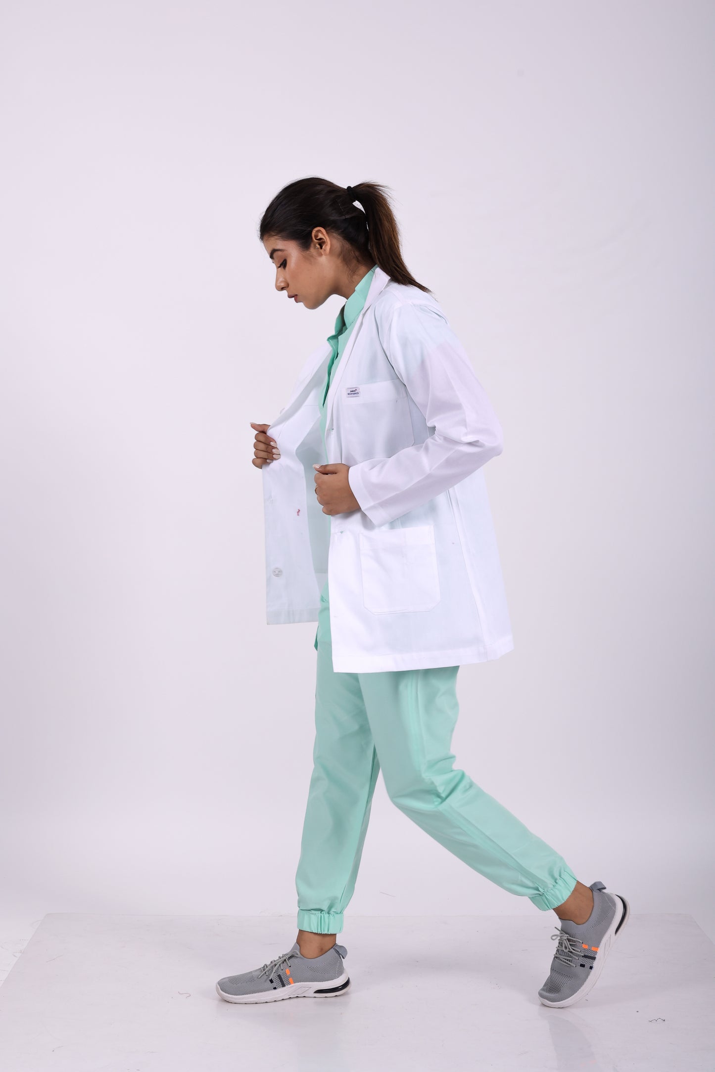 POLARIS MEDIFABRICS Women's Full Sleeves Active Polyester Medical Lab Coat