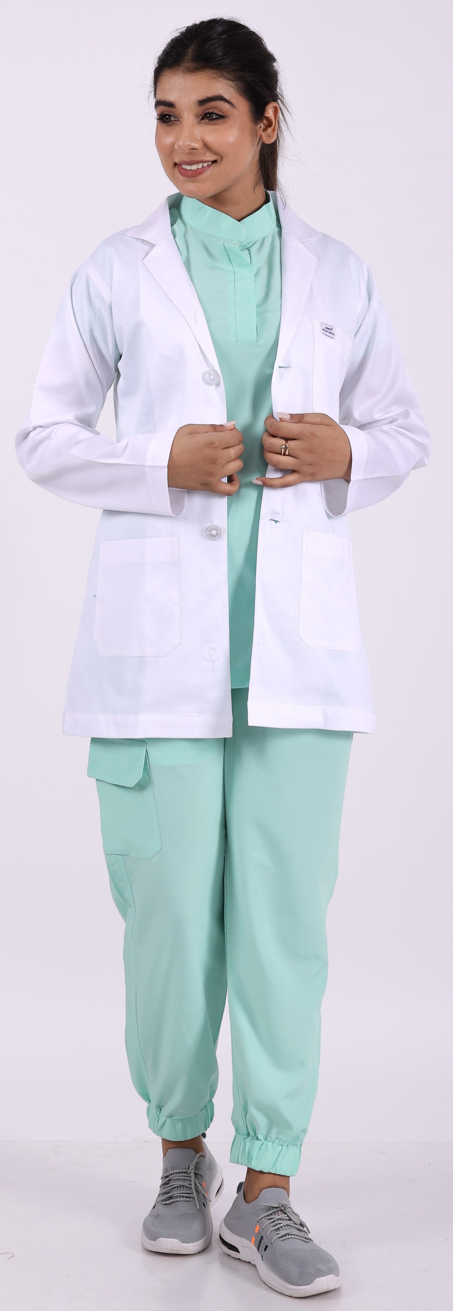 POLARIS MEDIFABRICS Women's Full Sleeves Active Polyester Medical Lab Coat