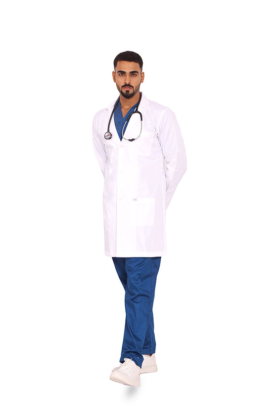 POLARIS MEDIFABRICS Men's Full Sleeves Active Polyester Medical Long Lab Coat