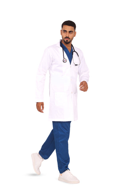 POLARIS MEDIFABRICS Men's Full Sleeves Active Polyester Medical Long Lab Coat