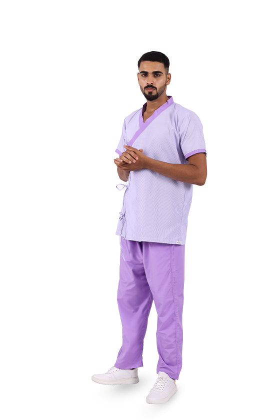 POLARIS MEDIFABRICS Men's Poly-Viscose Patient Dress with open front Overlap