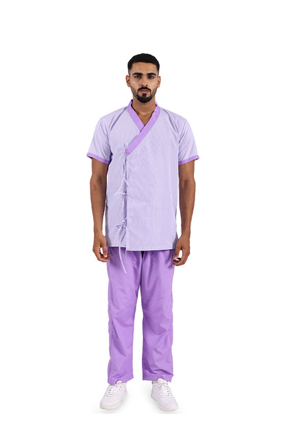 POLARIS MEDIFABRICS Men's Poly-Viscose Patient Dress with open front Overlap