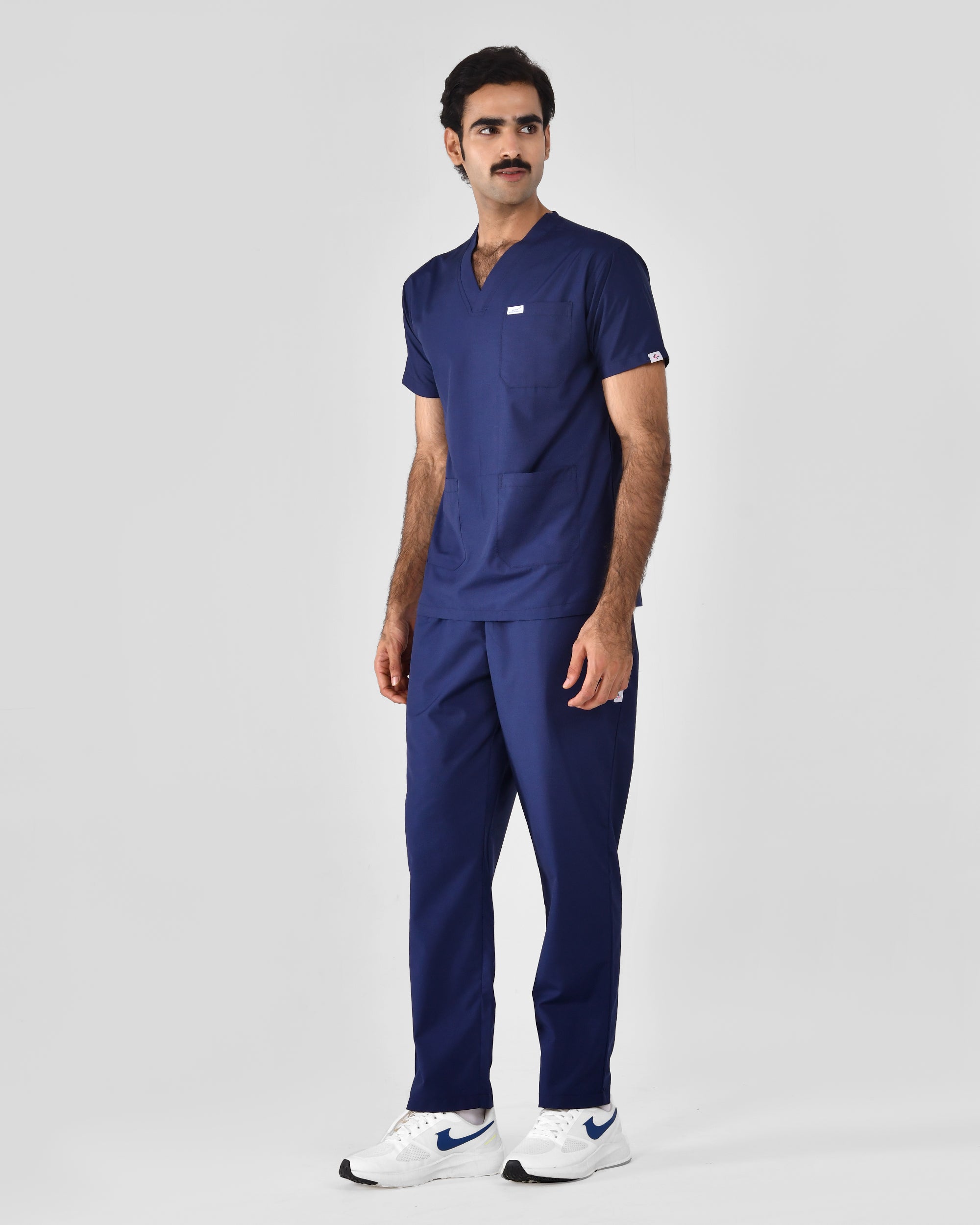 Men's V-Neck Navy Blue Lycra Scrub