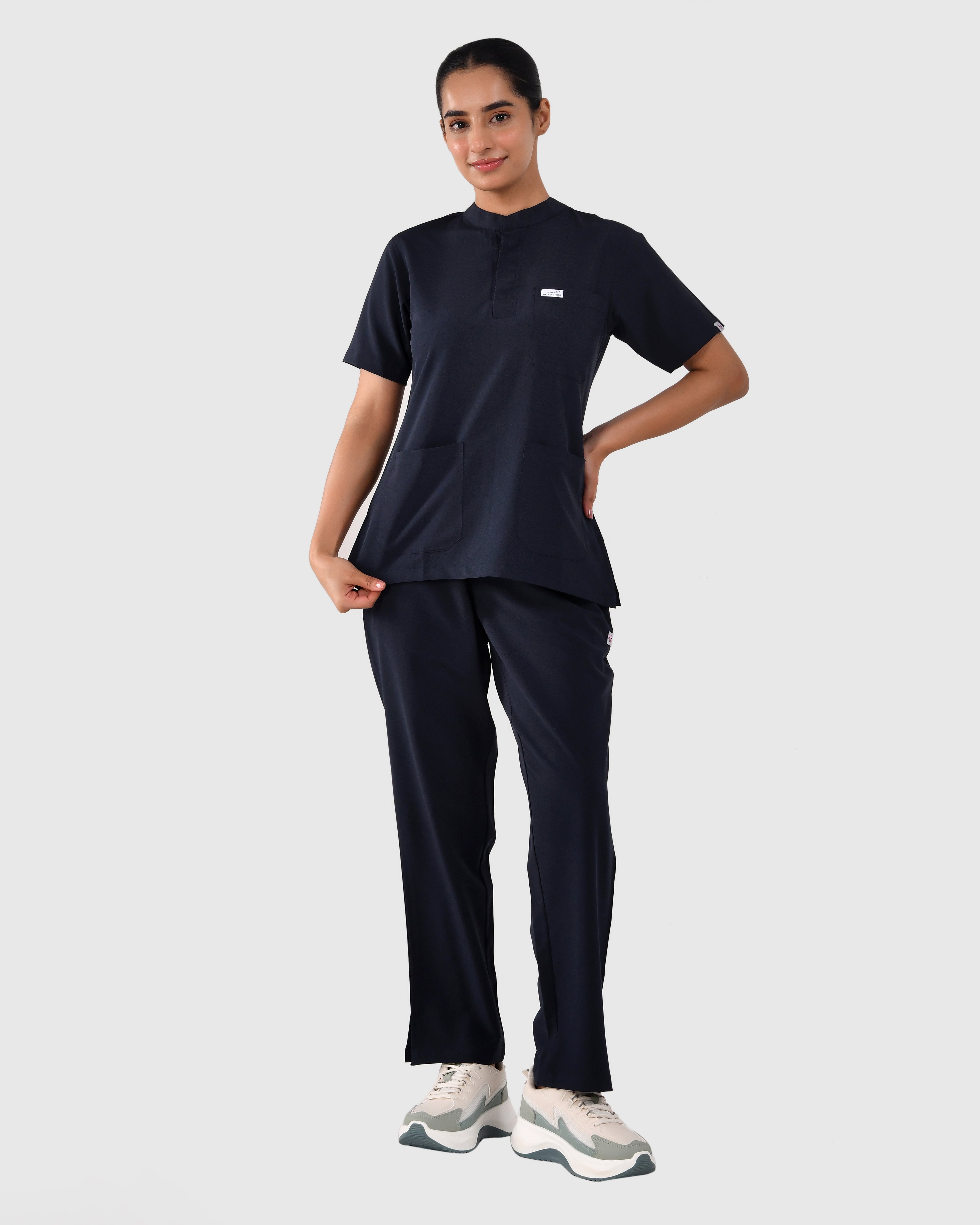 Women's Stand Collar Lycra Scrub