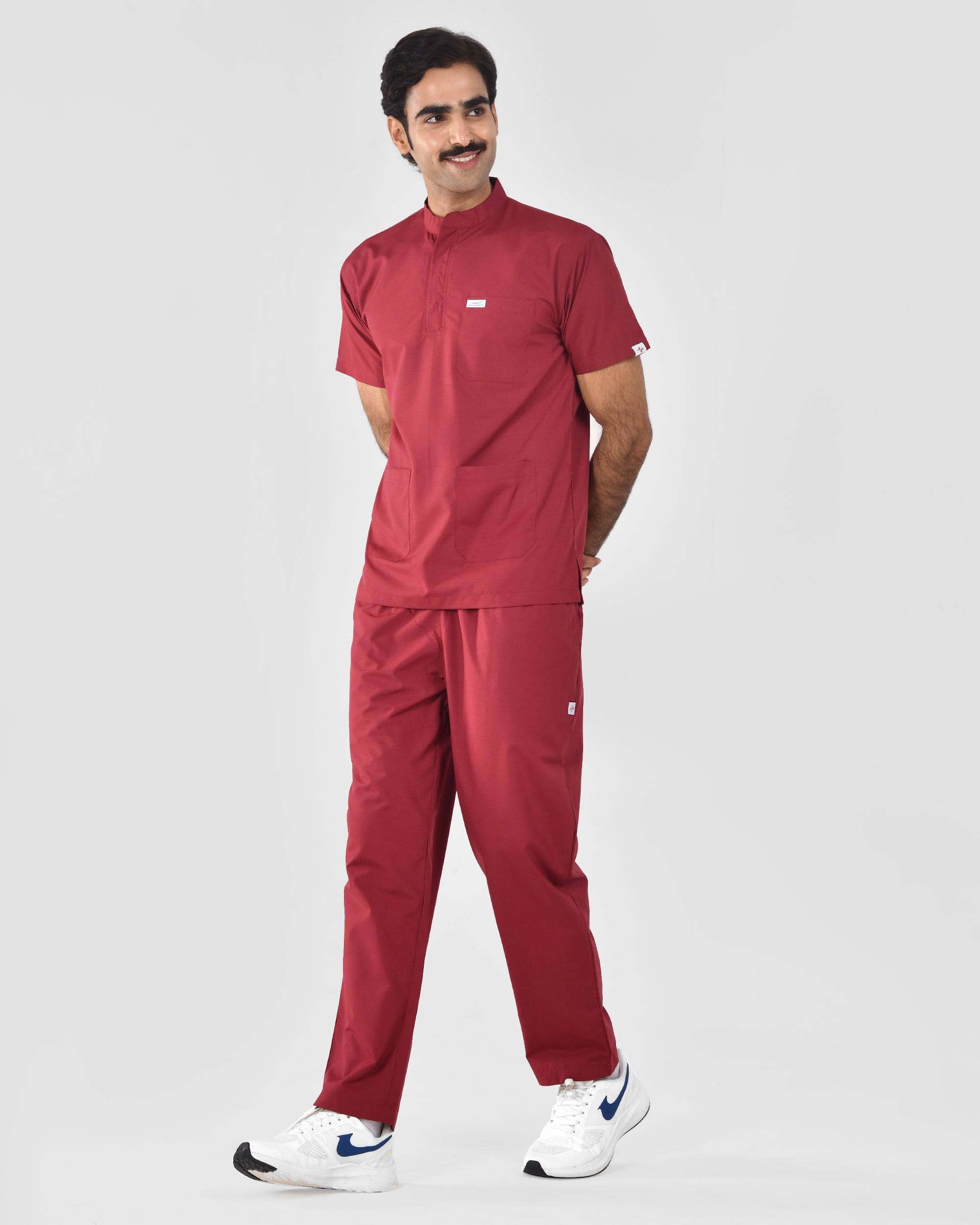 Men's Stand Collar Lycra Scrub