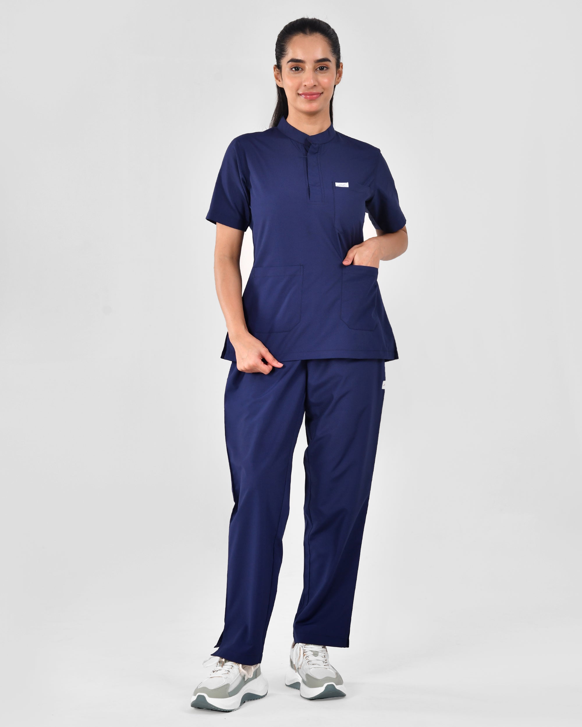 Women's Stand Collar Lycra Scrub