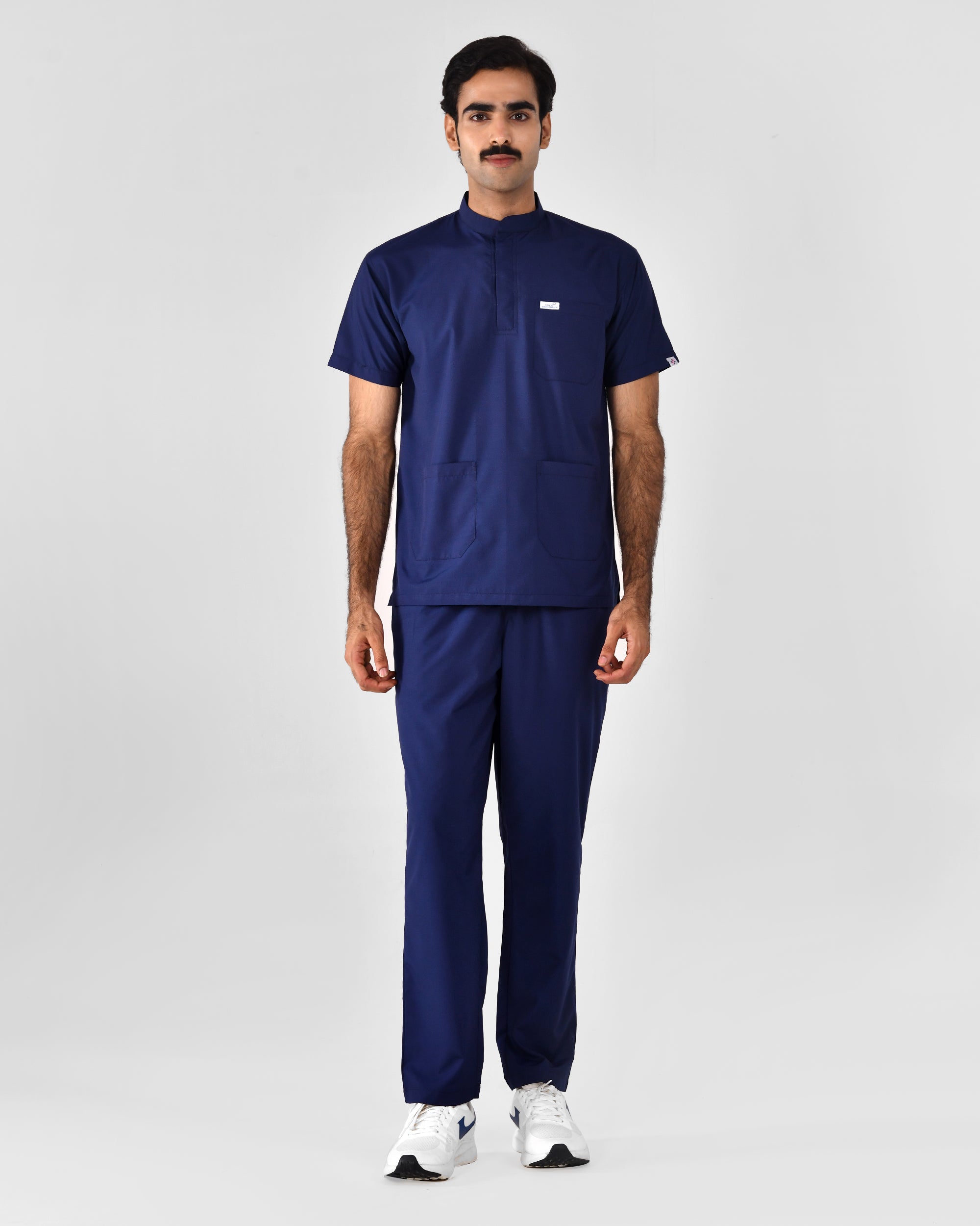 Men's V-Neck Navy Blue Lycra Scrub